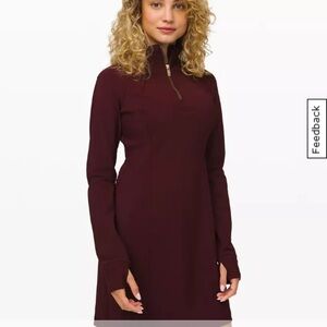 Lululemon Athletica Define Long Sleeve Burgundy Dress